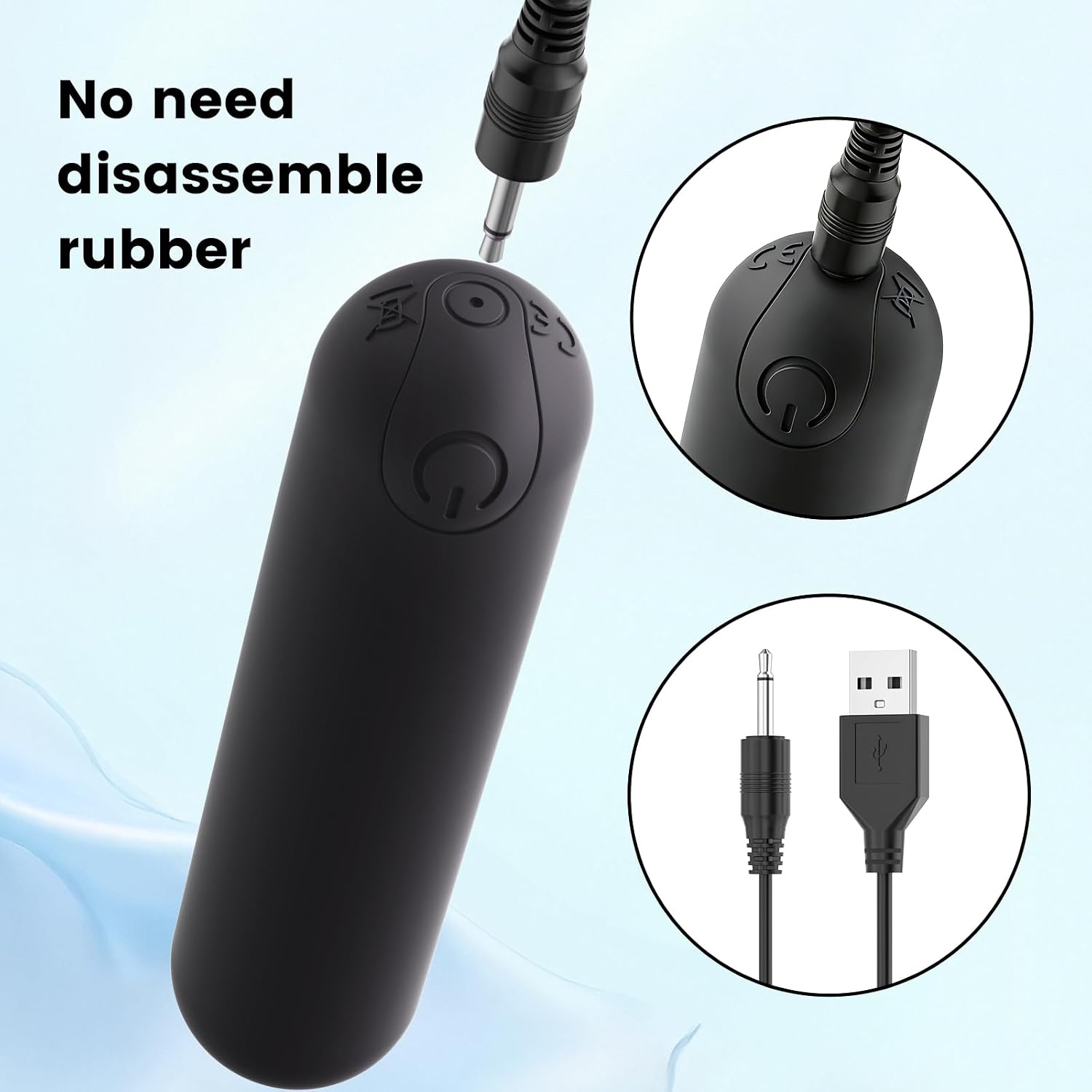 Kverg Handheld Electric Back Massager - Mini Waterproof&Rechargeable Handheld Deep Tissue Neck Black